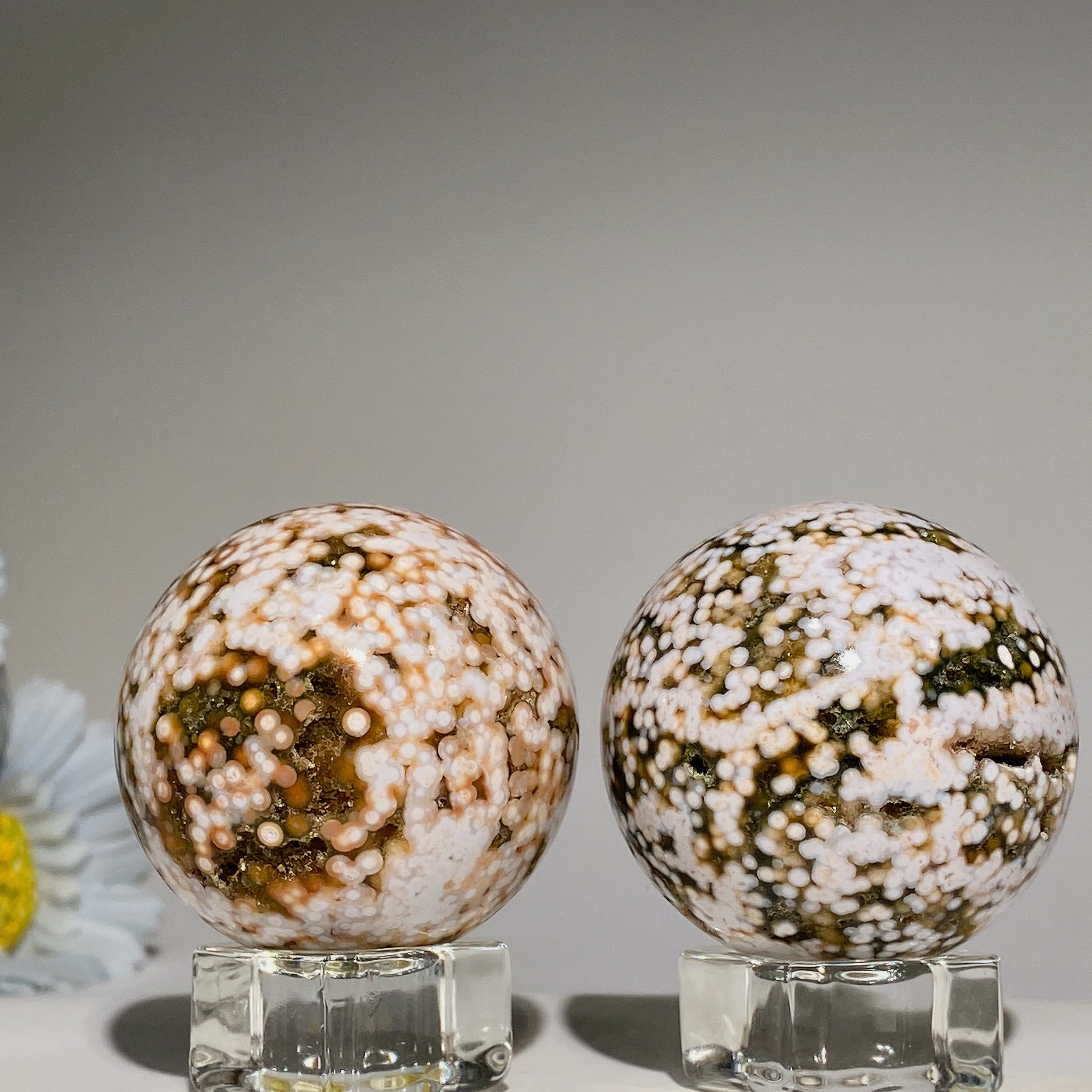 1.8-Inch Ocean Jasper Healing Crystal Sphere for Energy Balance
