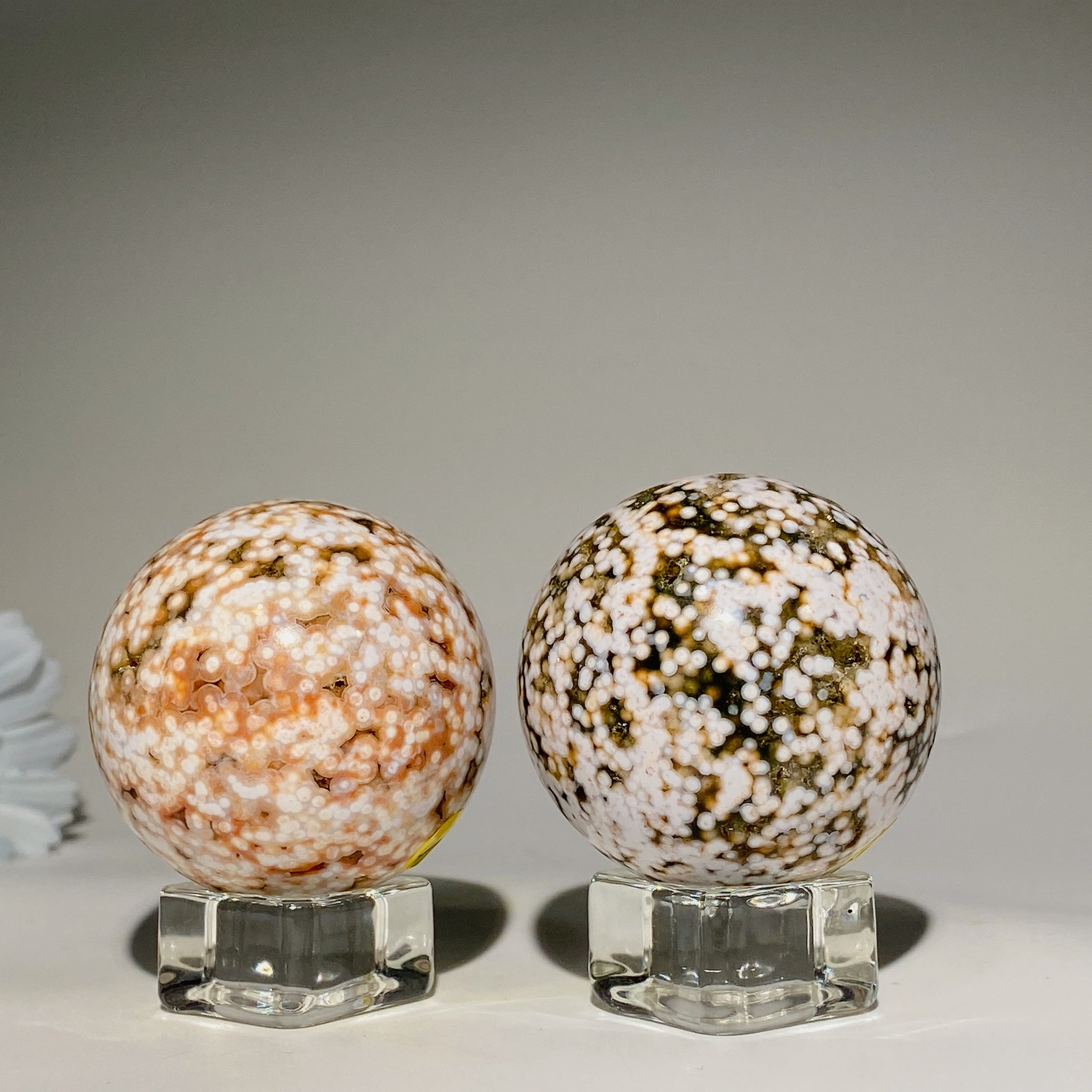 1.8-Inch Ocean Jasper Healing Crystal Sphere for Energy Balance