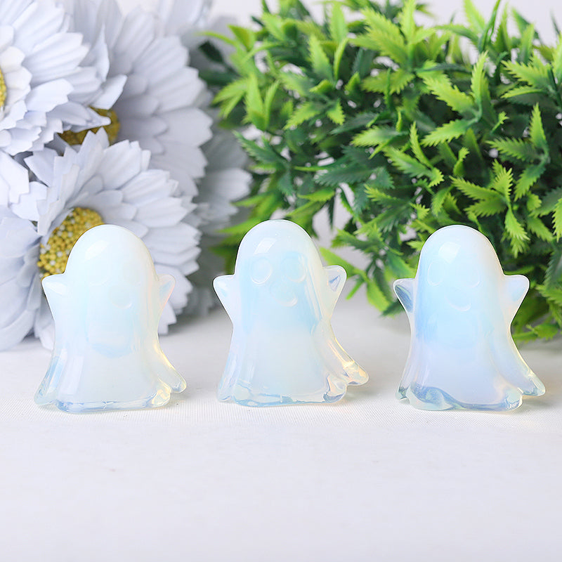 1.8 Inch Opalite Ghost Crystal Figurine for Halloween Décor