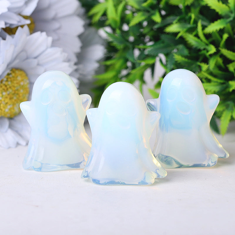 1.8 Inch Opalite Ghost Crystal Figurine for Halloween Décor