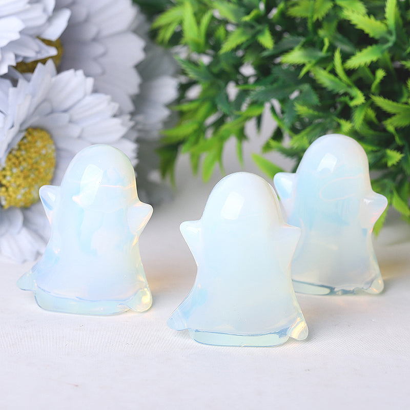 1.8 Inch Opalite Ghost Crystal Figurine for Halloween Décor