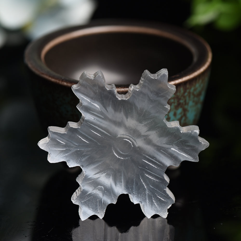 1.8 Inch Selenite Snowflake Crystal Figurine for Healing