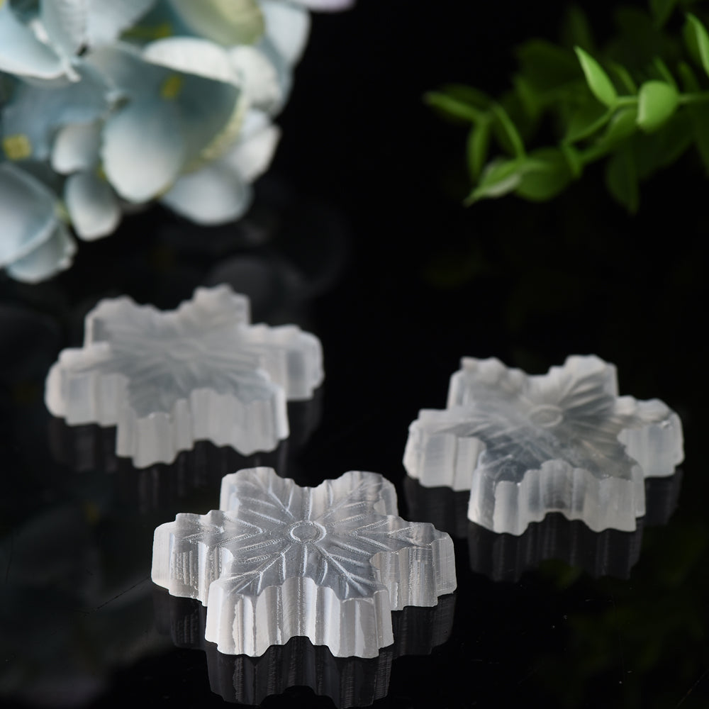 1.8 Inch Selenite Snowflake Crystal Figurine for Healing