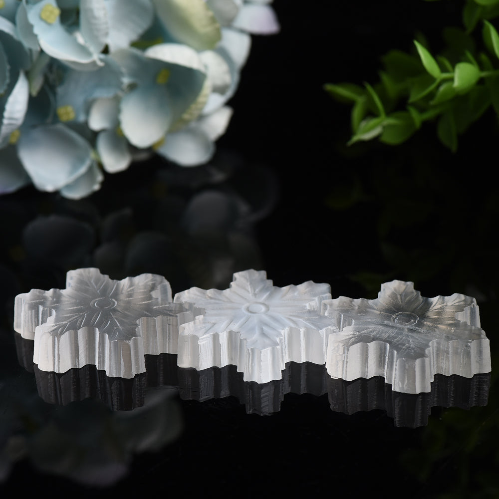 1.8 Inch Selenite Snowflake Crystal Figurine for Healing