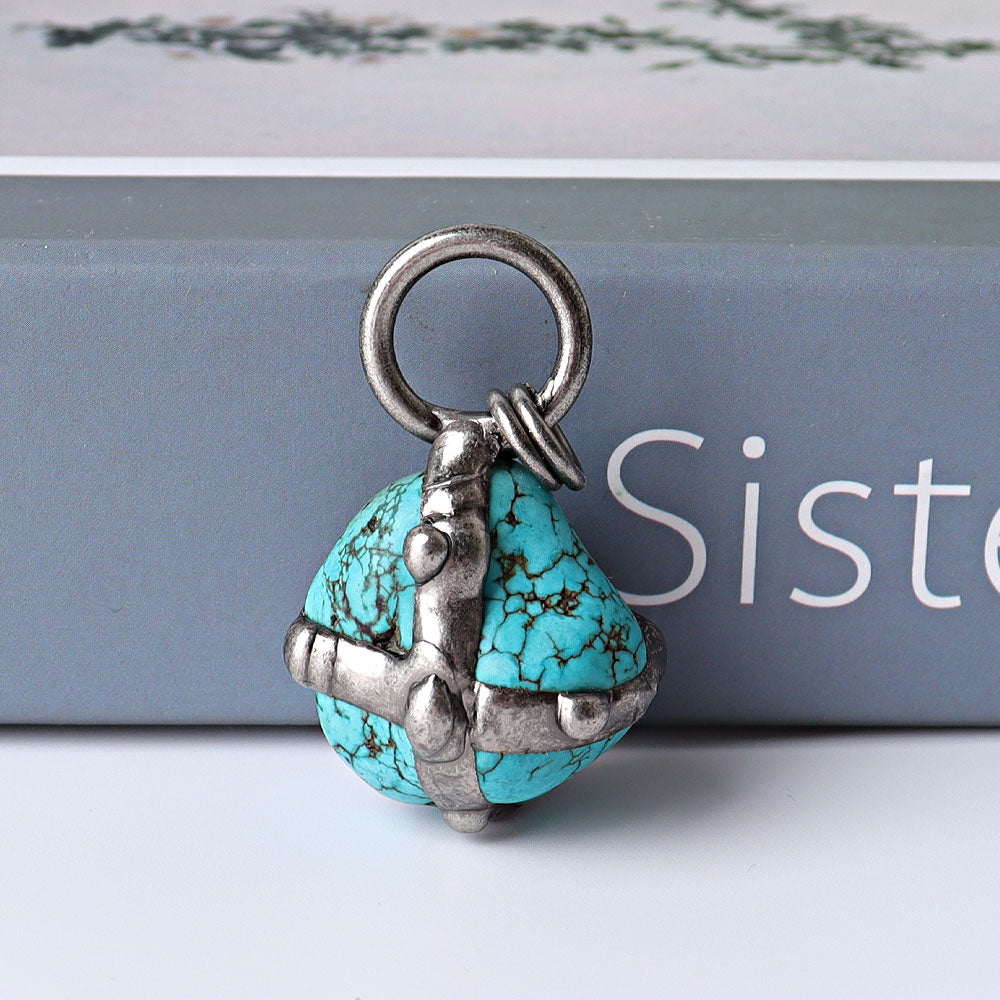 1.8 Inch Turquoise Pendant for Handmade Jewelry
