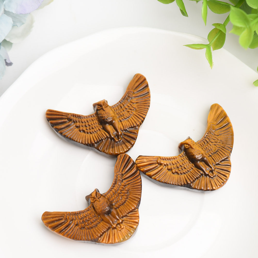 1.8 Inch Yellow Tiger Eye Crystal Owl Figurine for Wisdom
