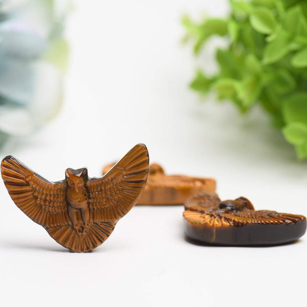 1.8 Inch Yellow Tiger Eye Crystal Owl Figurine for Wisdom