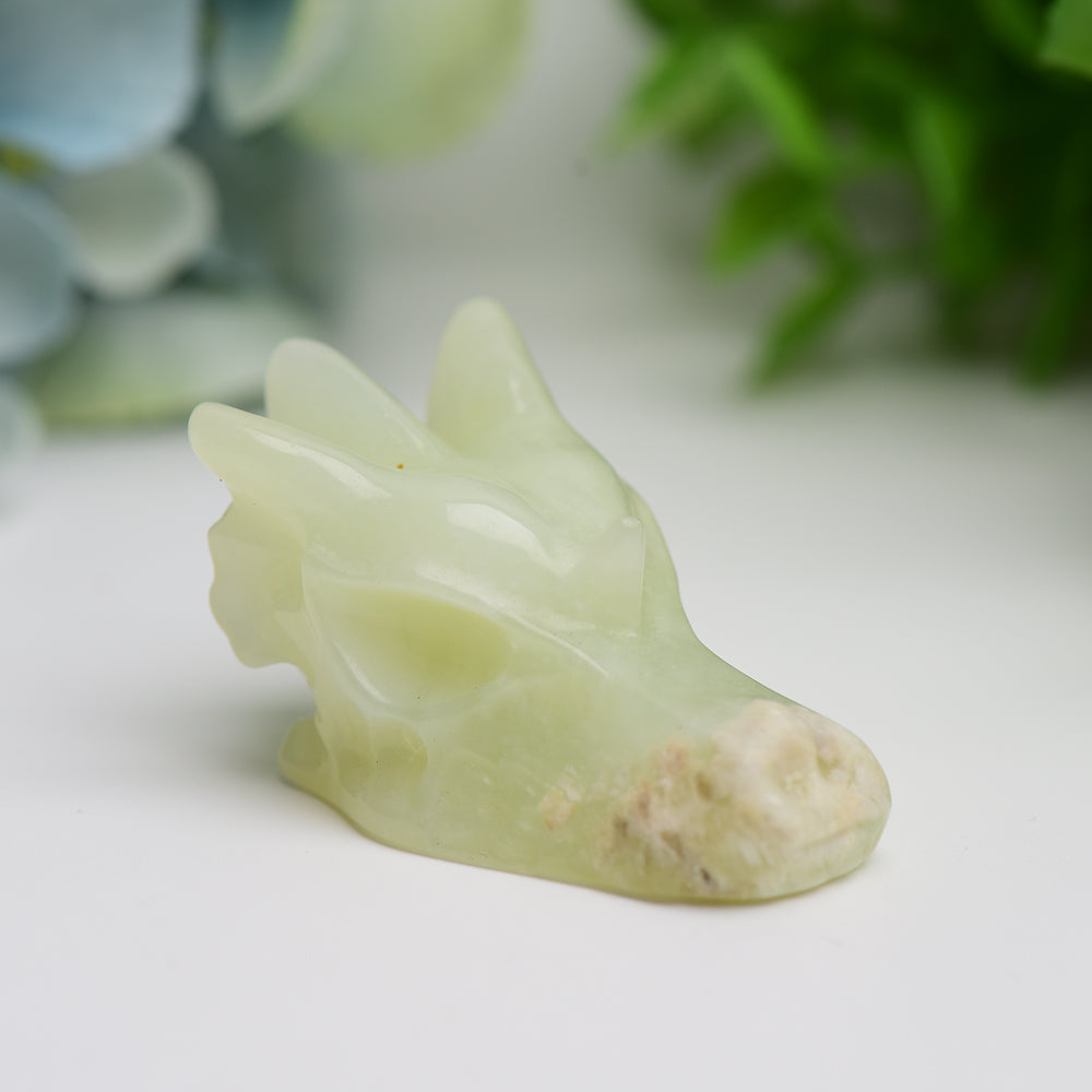 1.8" Mixed Crystal Dragon Head Figurine for Feng Shui