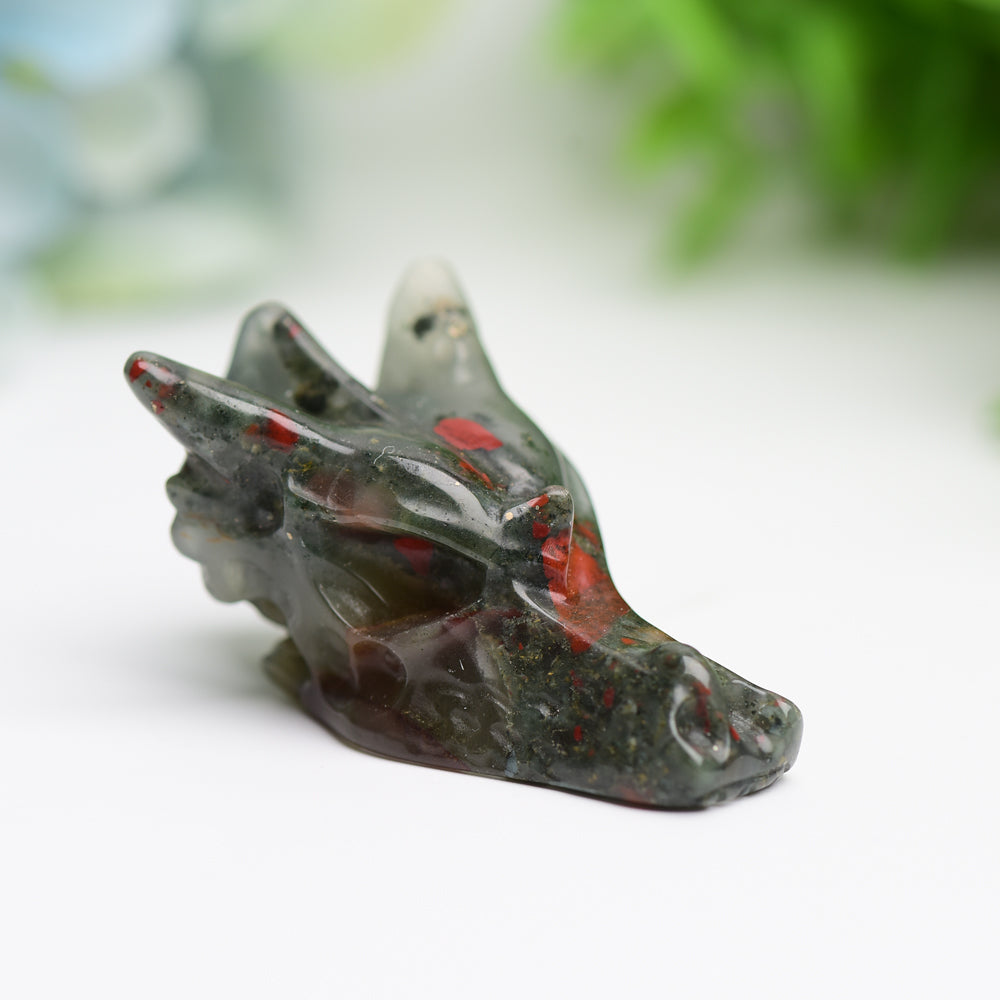 1.8" Mixed Crystal Dragon Head Figurine for Feng Shui
