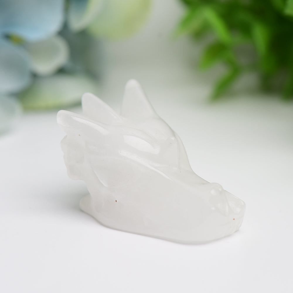 1.8" Mixed Crystal Dragon Head Figurine for Feng Shui