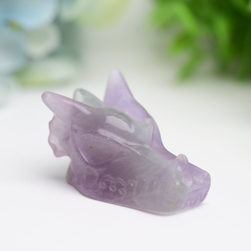 1.8" Mixed Crystal Dragon Head Figurine for Feng Shui