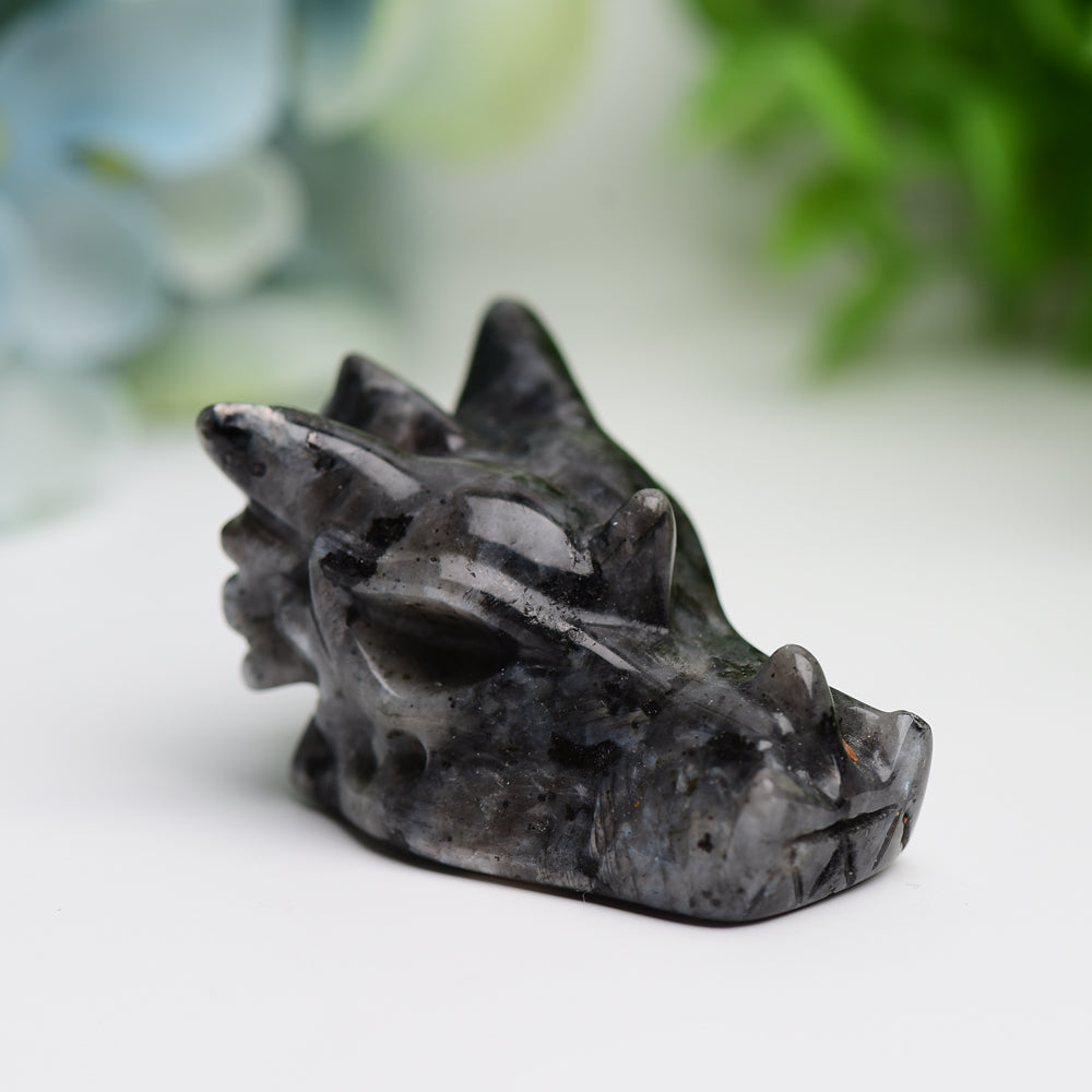 1.8" Mixed Crystal Dragon Head Figurine for Feng Shui