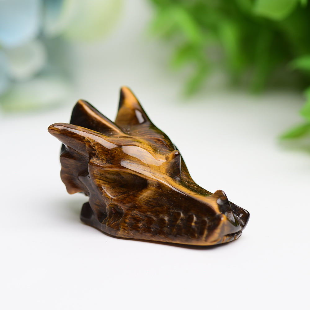 1.8" Mixed Crystal Dragon Head Figurine for Feng Shui