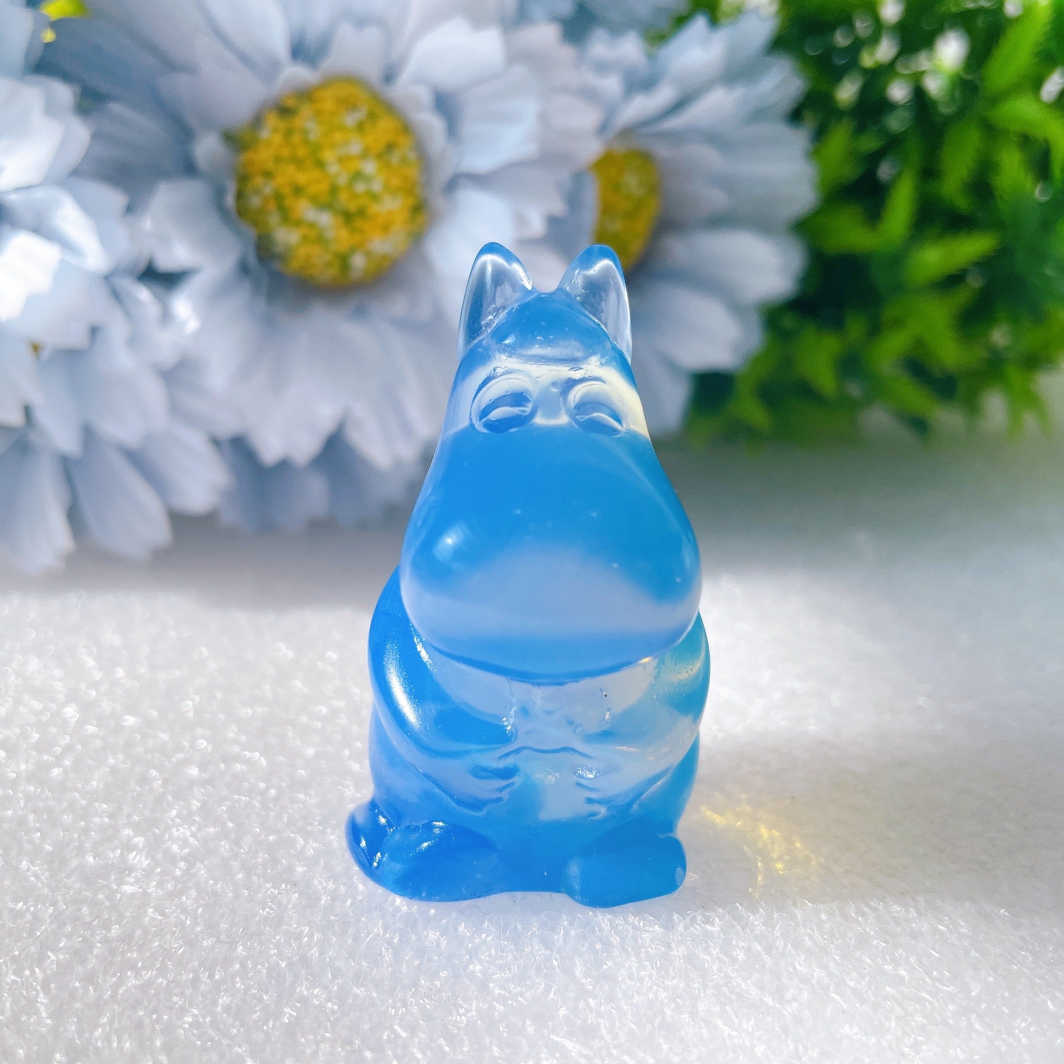 1.85 inch Opalite Crystal Hippo for Healing Meditation