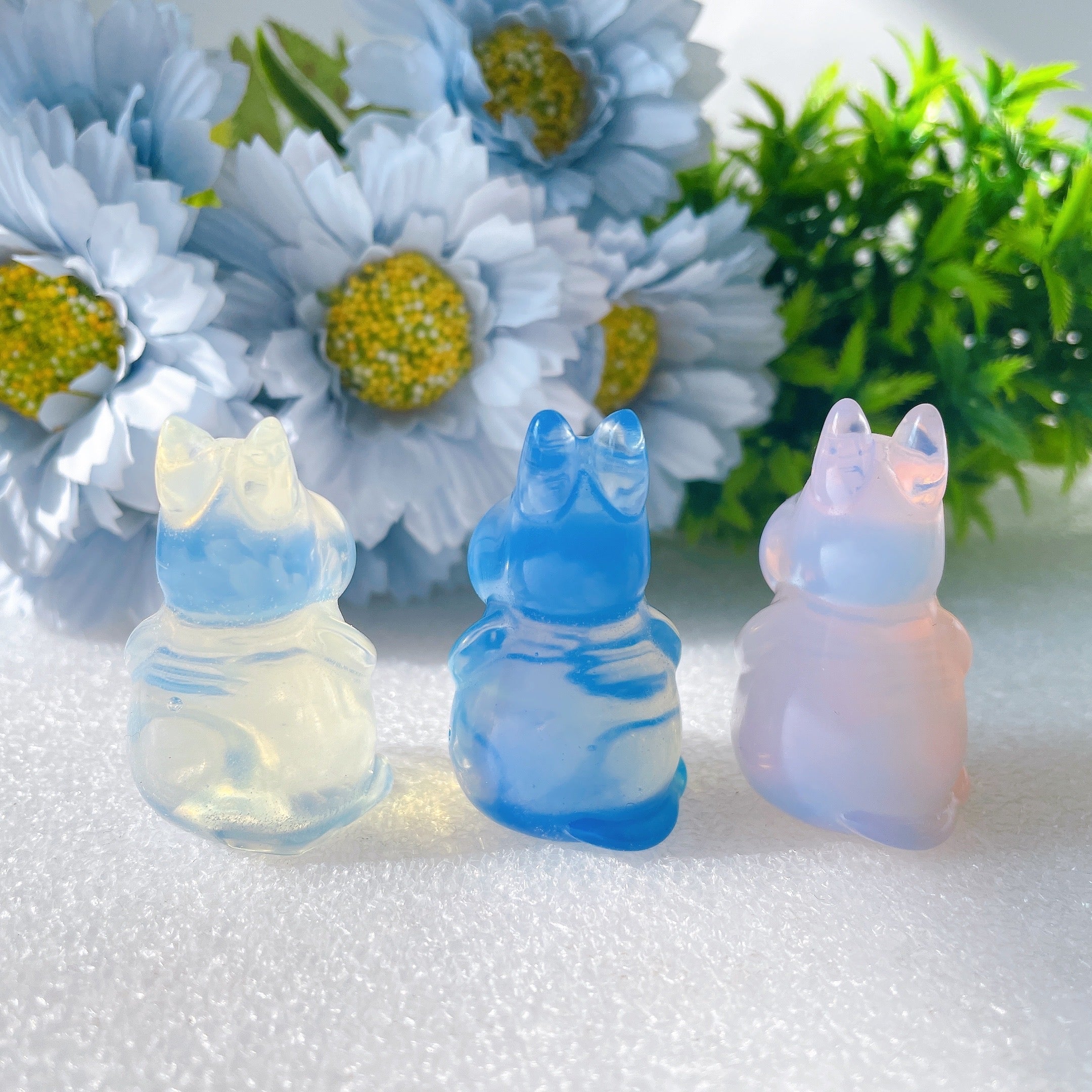 1.85 inch Opalite Crystal Hippo for Healing Meditation