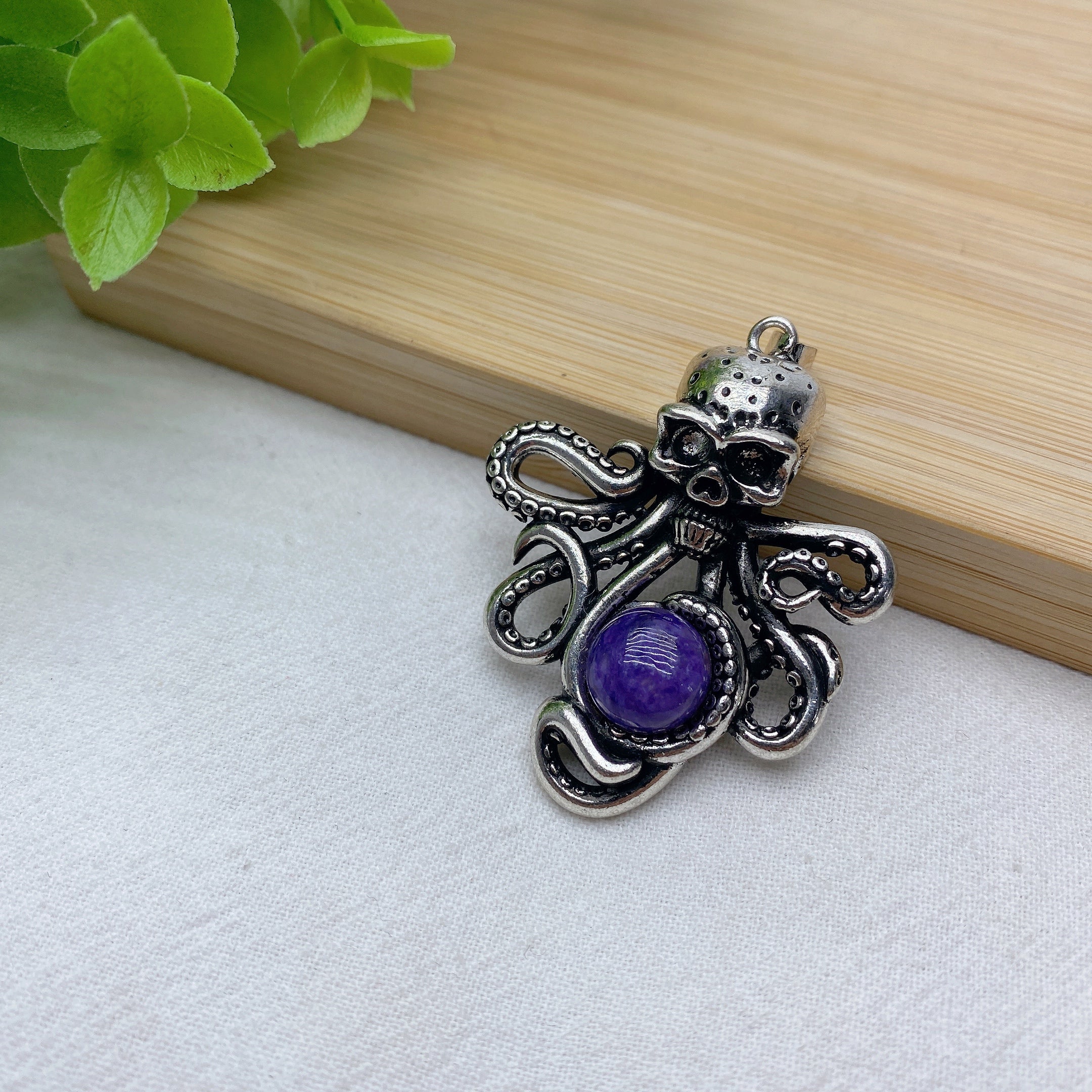 1.85in Mixed Crystal Octopus Pendant for Spiritual Healing