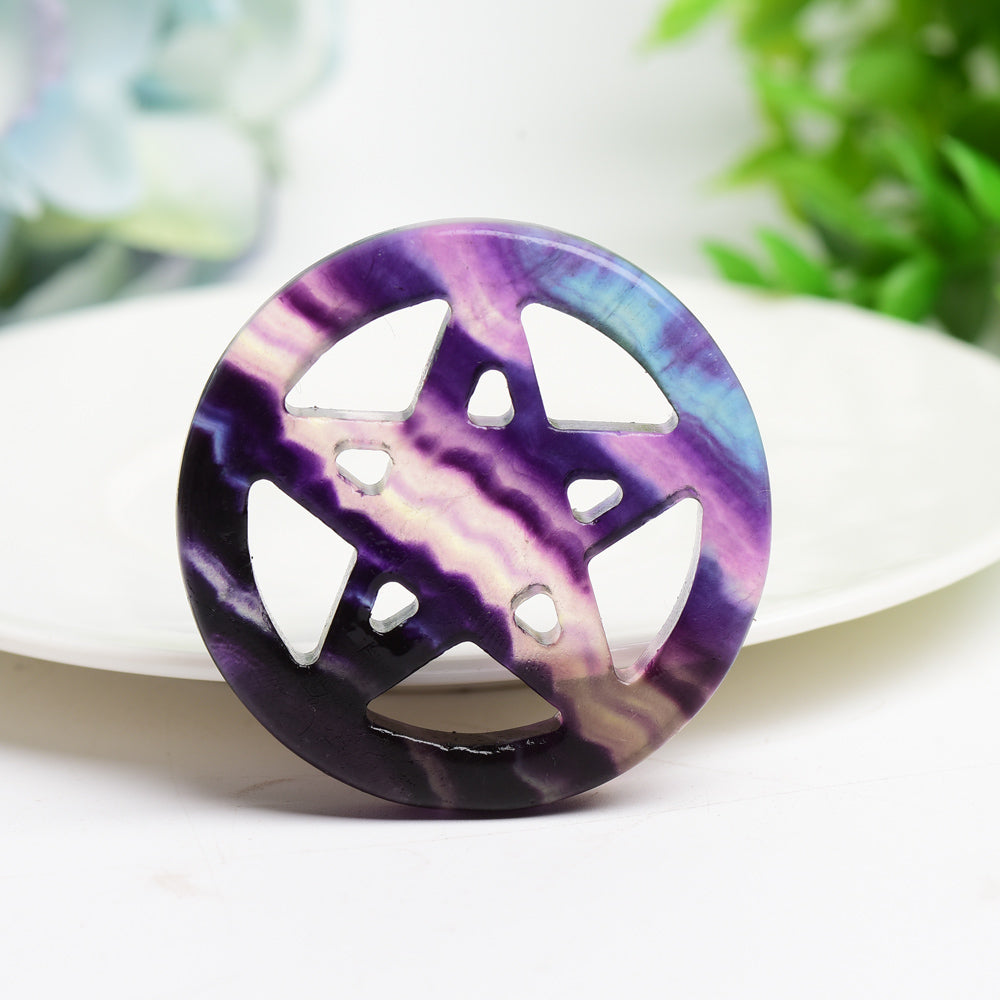 1.9-2.5 Inch Mixed Crystal Star Plate Pentagram for Healing