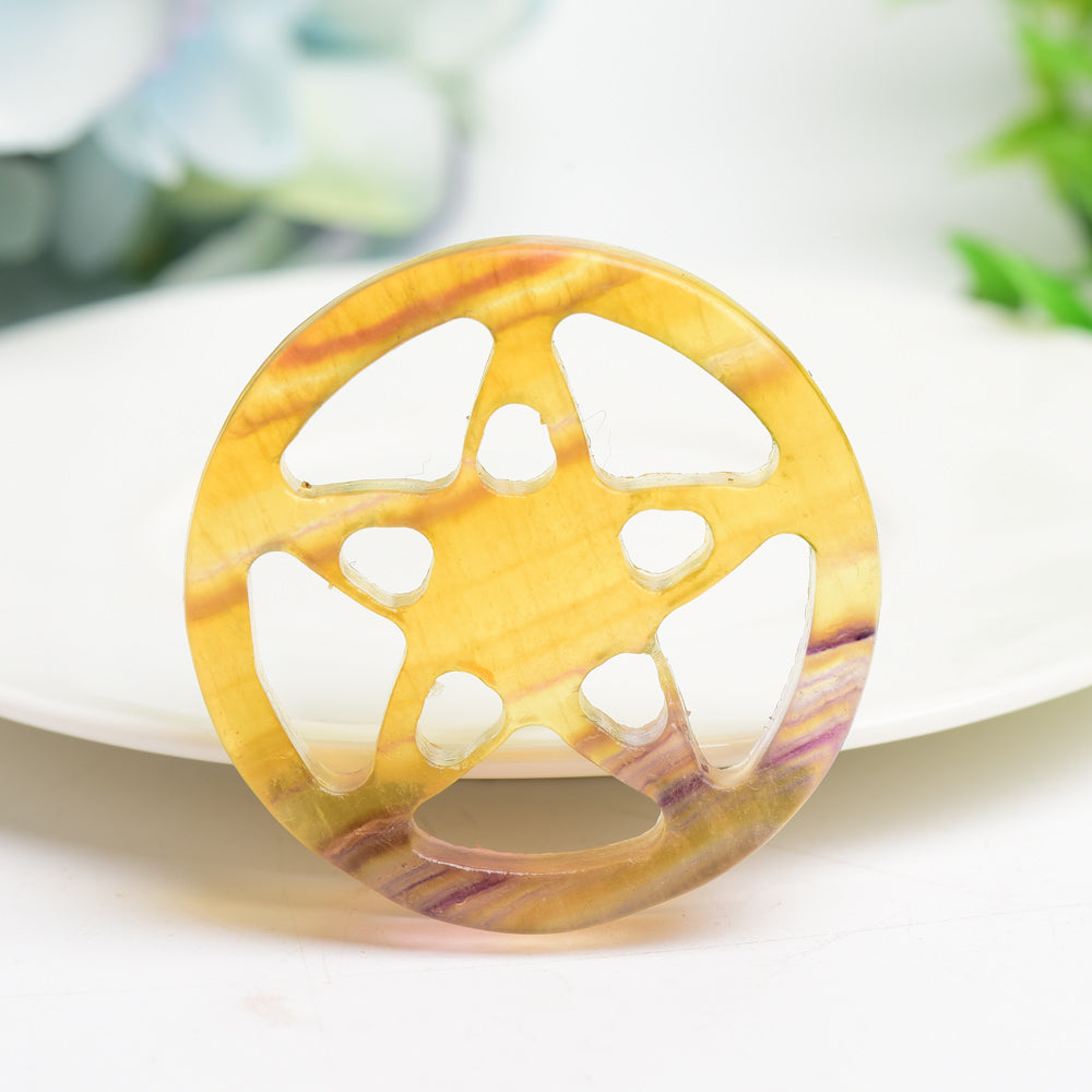 1.9-2.5 Inch Mixed Crystal Star Plate Pentagram for Healing