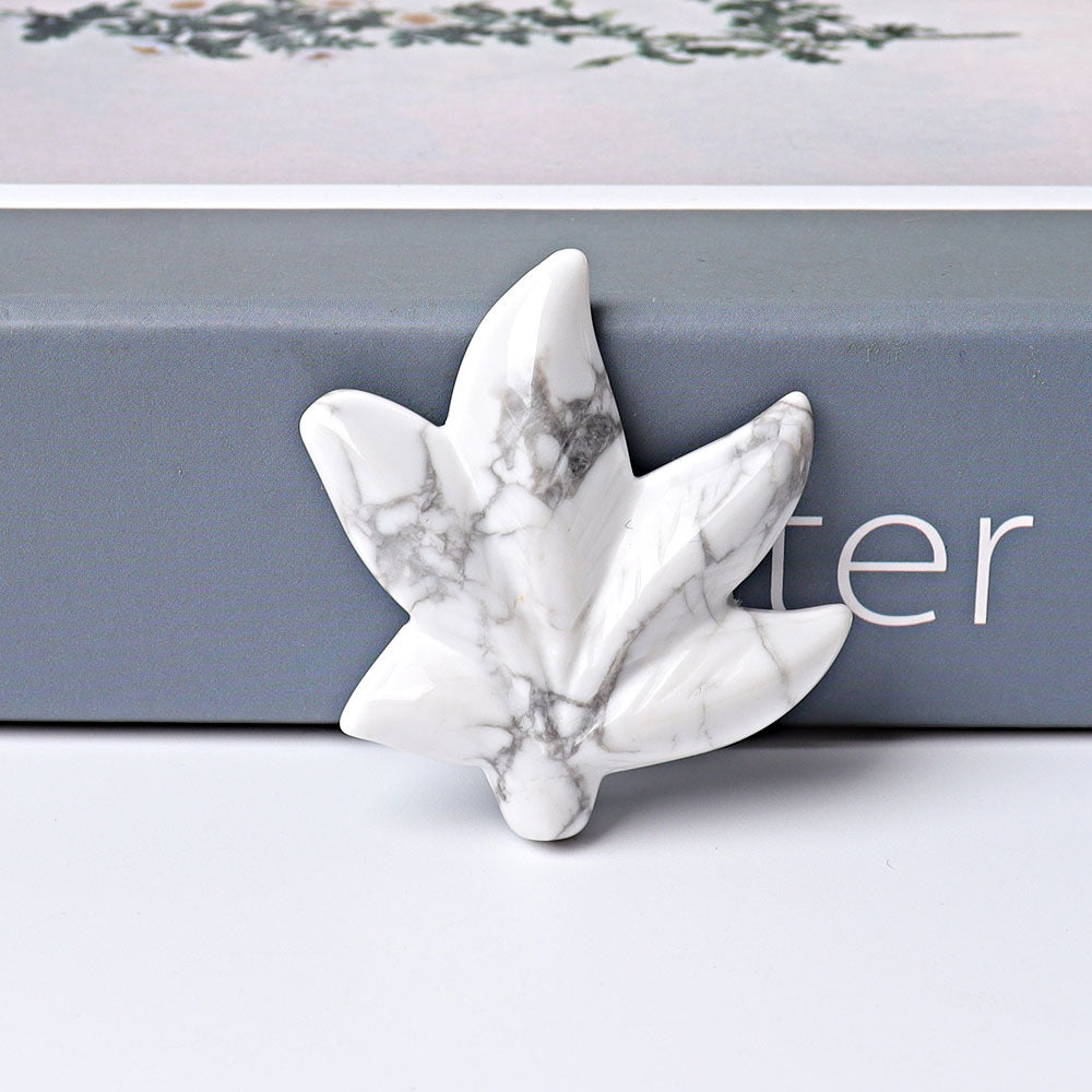 1.9" Crystal Leaf Figurine in Kambaba Jasper - Healing Carving