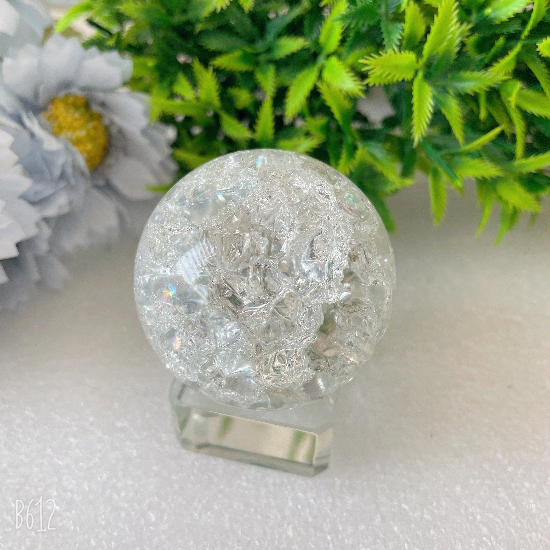 1.9 inch Crack Glass Crystal Sphere for Energy Healing