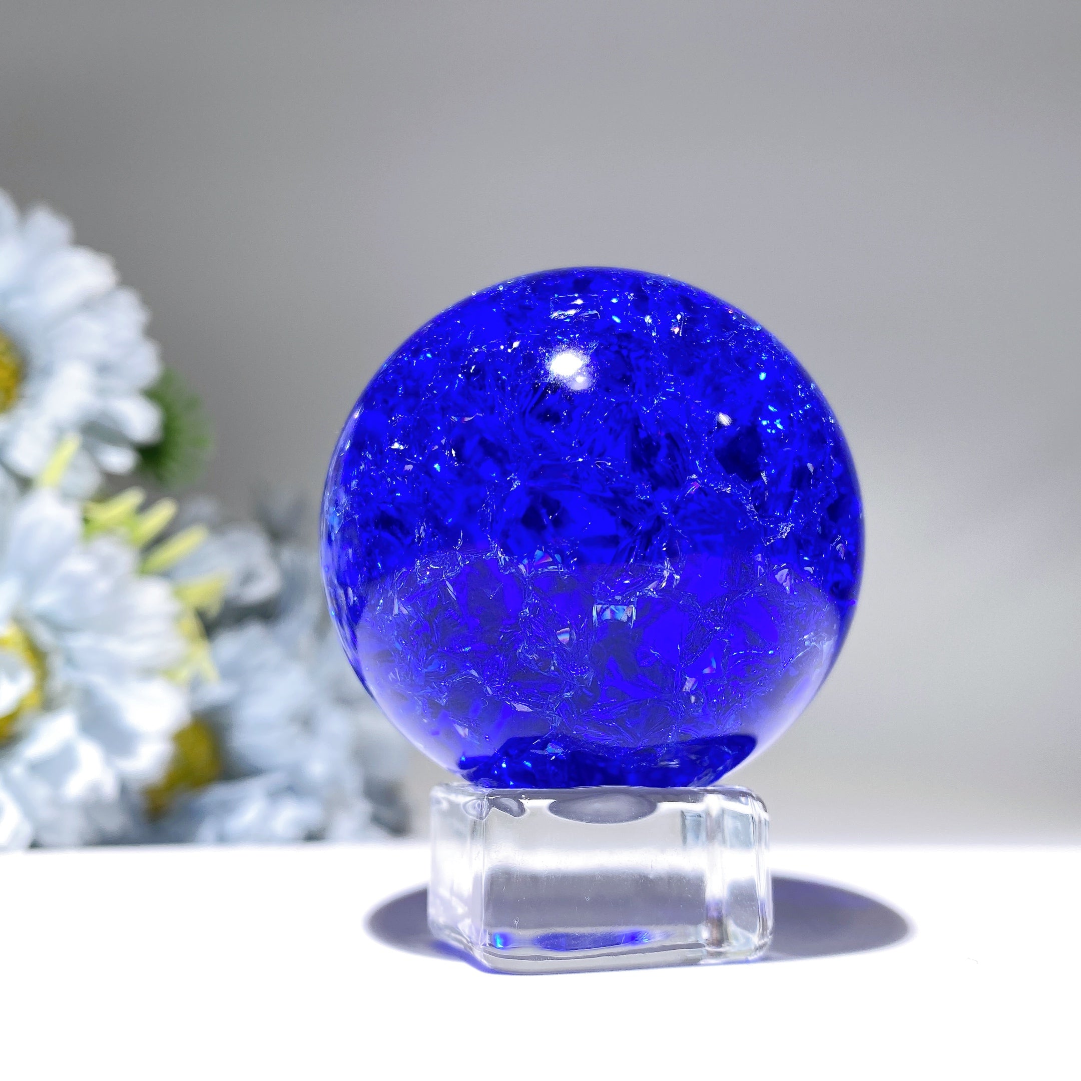1.9 inch Crack Glass Crystal Sphere for Energy Healing