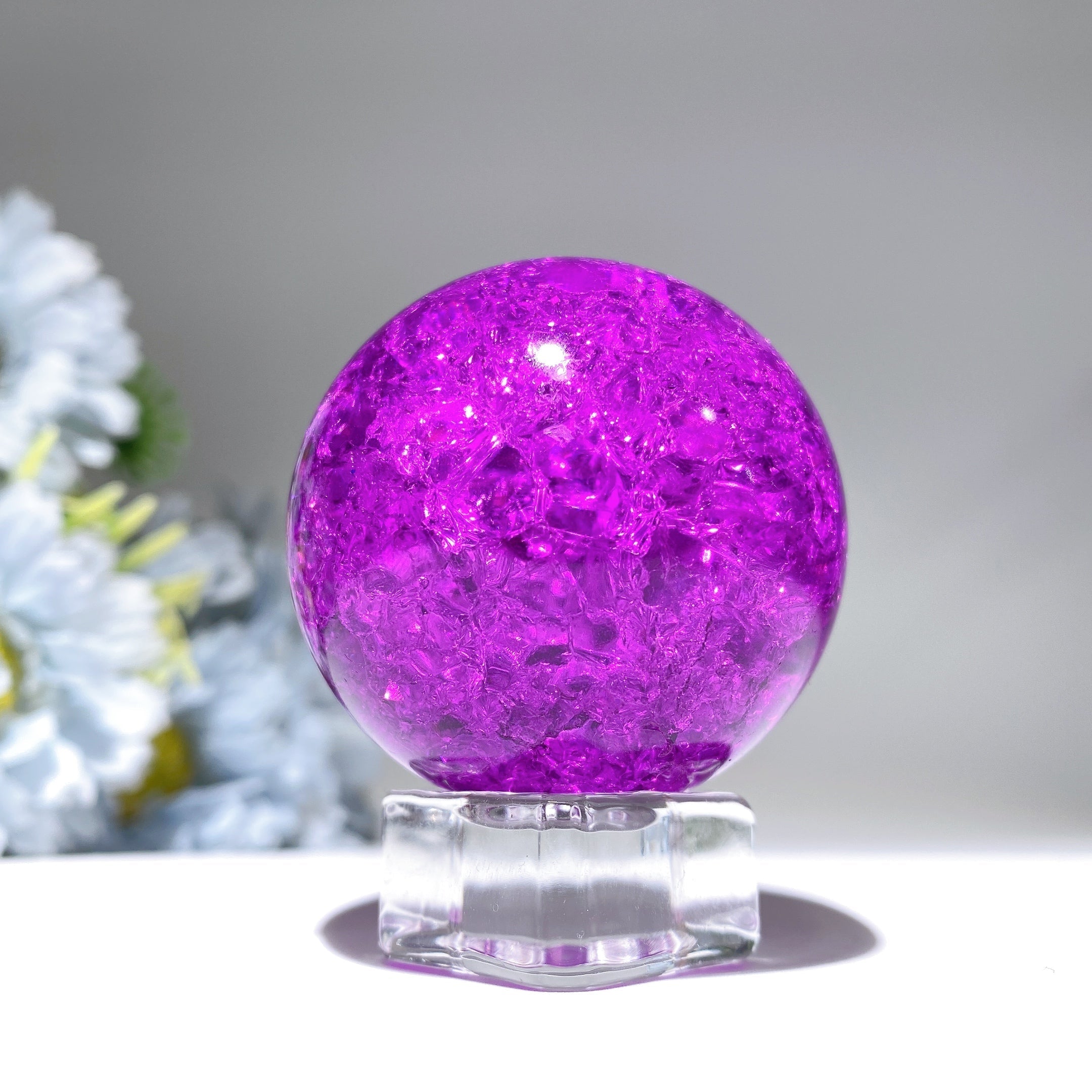 1.9 inch Crack Glass Crystal Sphere for Energy Healing