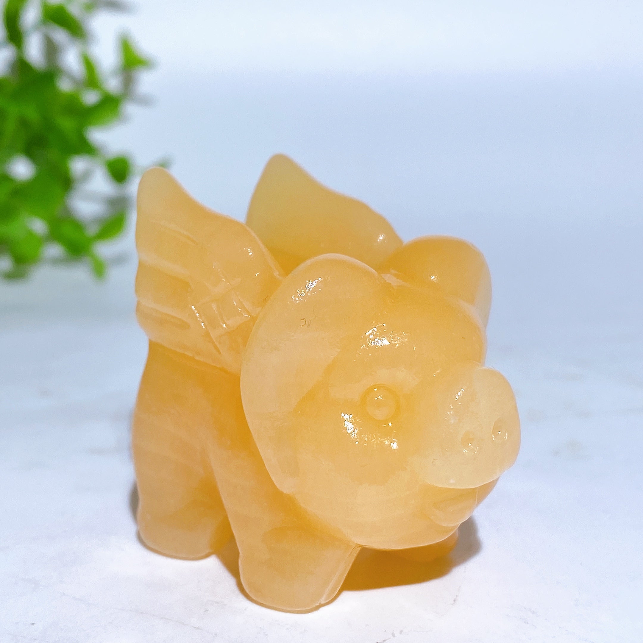 1.9 inch Labradorite Dream Amethyst Pig Crystal Figurine