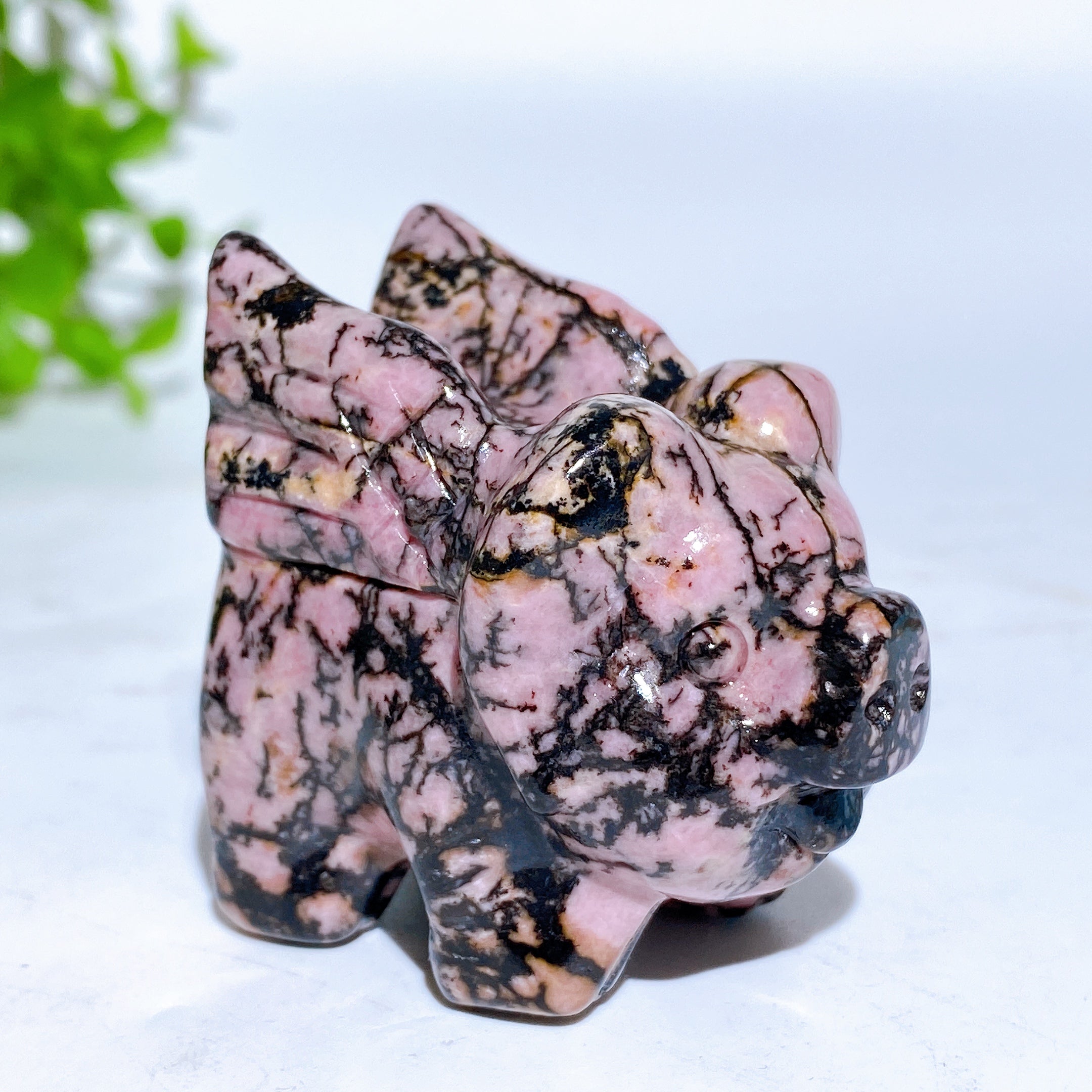 1.9 inch Labradorite Dream Amethyst Pig Crystal Figurine