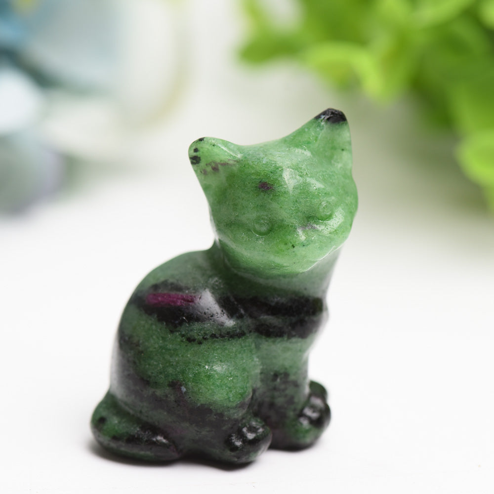 1.9-inch Mixed Crystal Cat Figurine for Healing & Decor