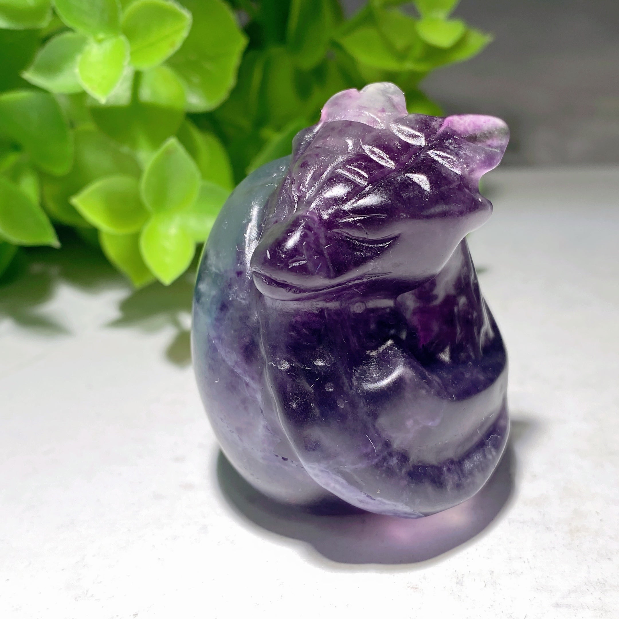 1.9 inch Mixed Crystal Dragon Egg Carving for Healing