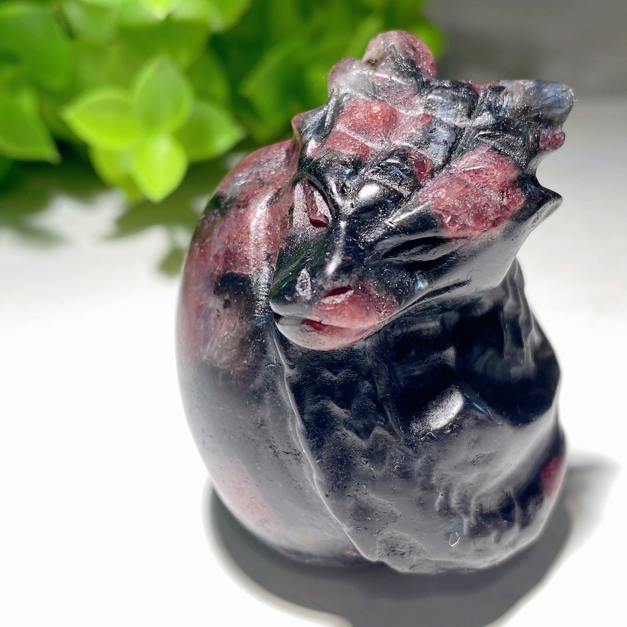 1.9 inch Mixed Crystal Dragon Egg Carving for Healing