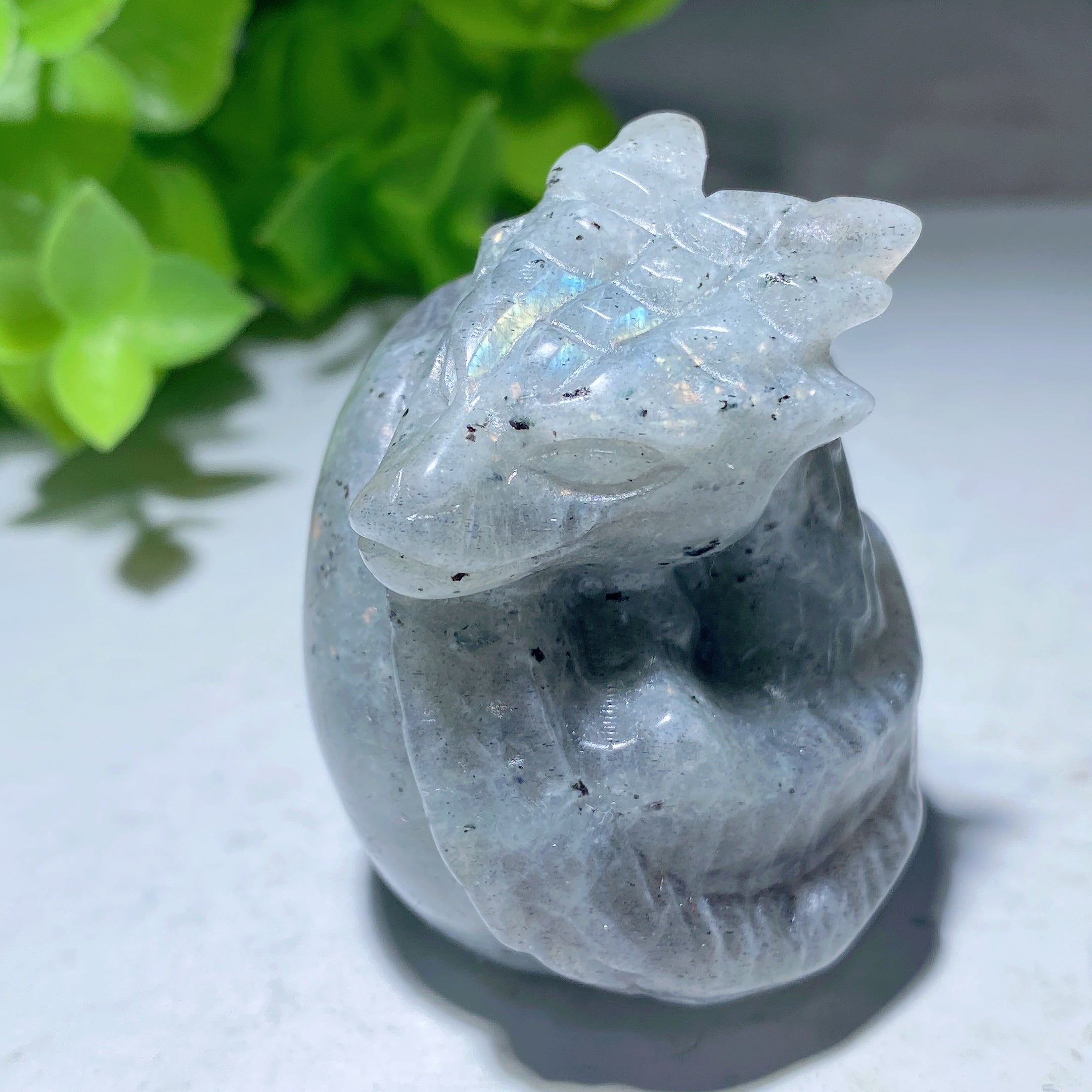 1.9 inch Mixed Crystal Dragon Egg Carving for Healing