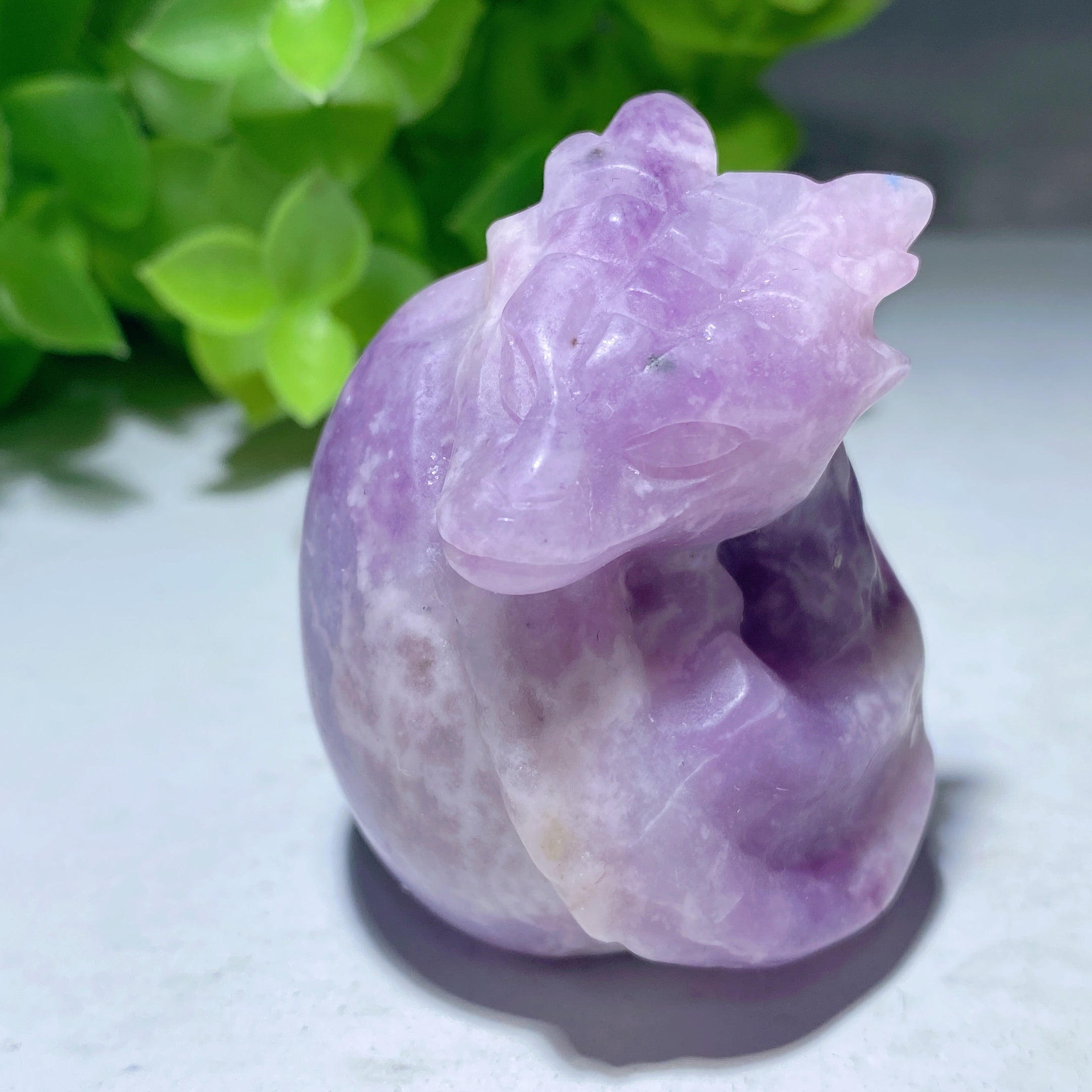1.9 inch Mixed Crystal Dragon Egg Carving for Healing