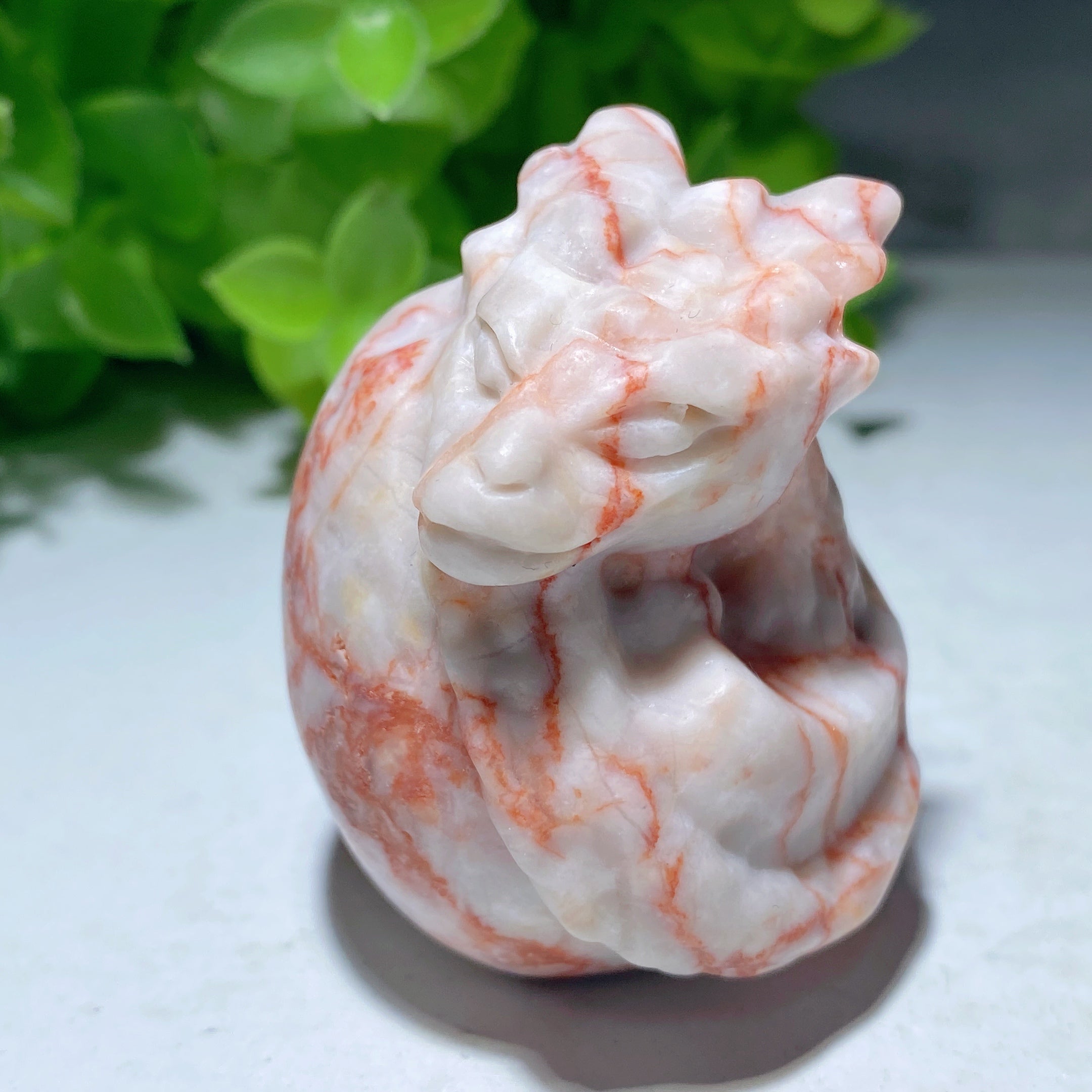 1.9 inch Mixed Crystal Dragon Egg Carving for Healing