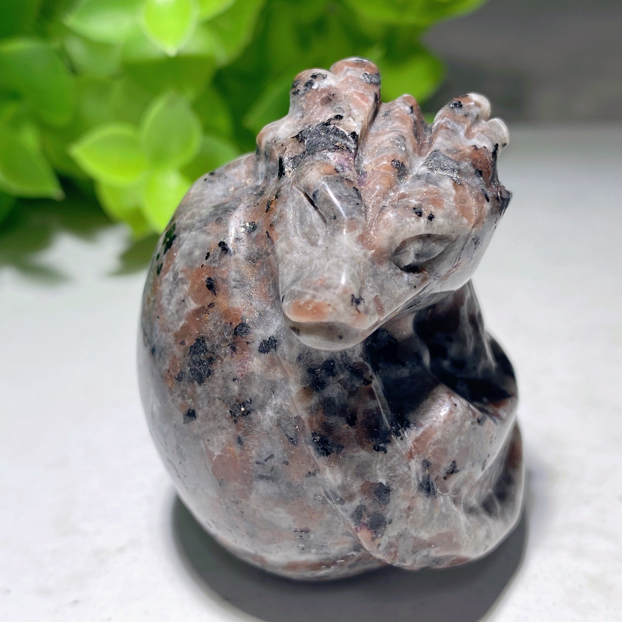 1.9 inch Mixed Crystal Dragon Egg Carving for Healing