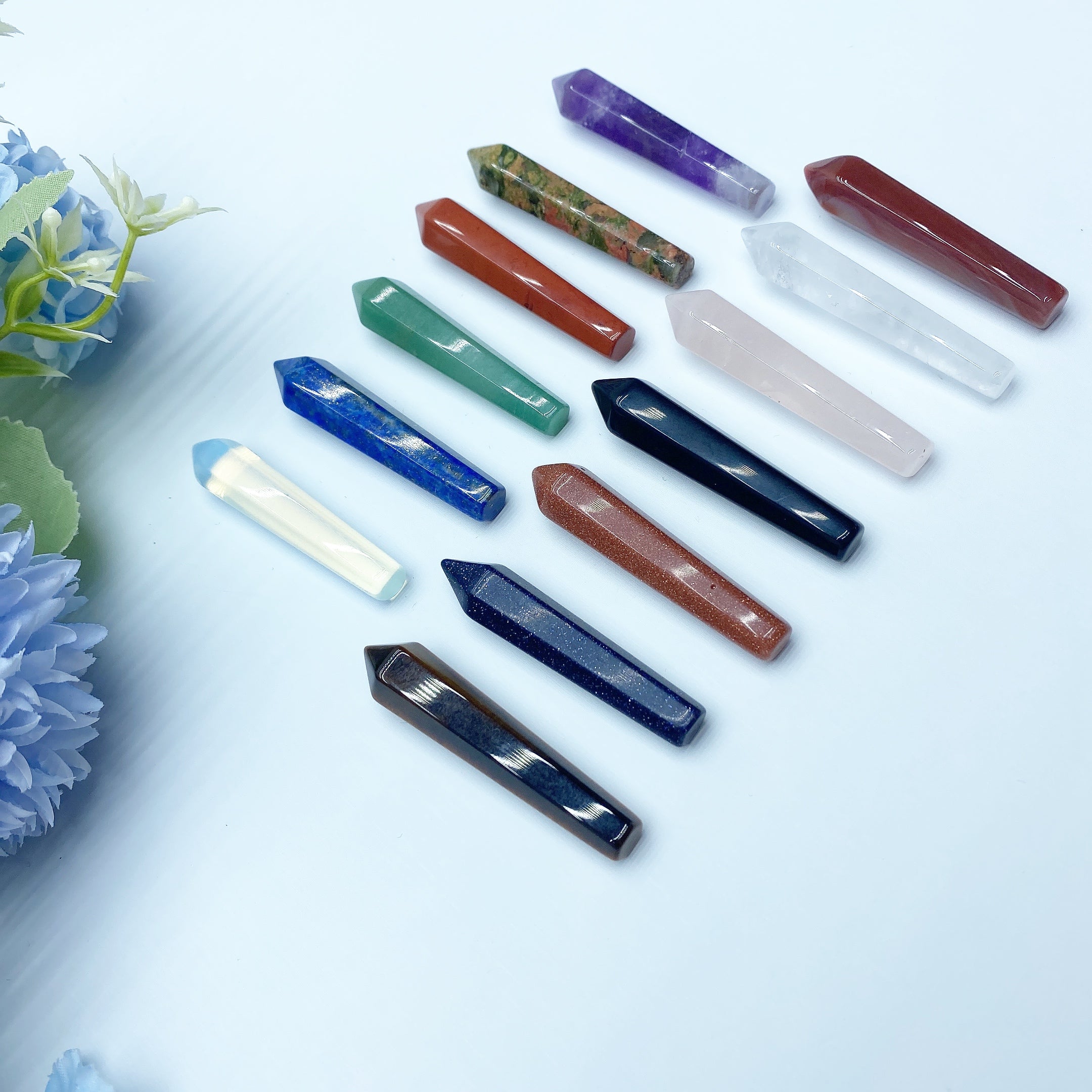 1.9 Inch Mixed Crystal Hexagonal Point for Healing