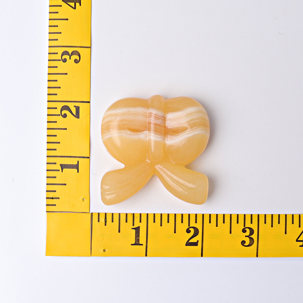 1.9 inch Orange Calcite Bow-Knot Crystal Figurine for Healing