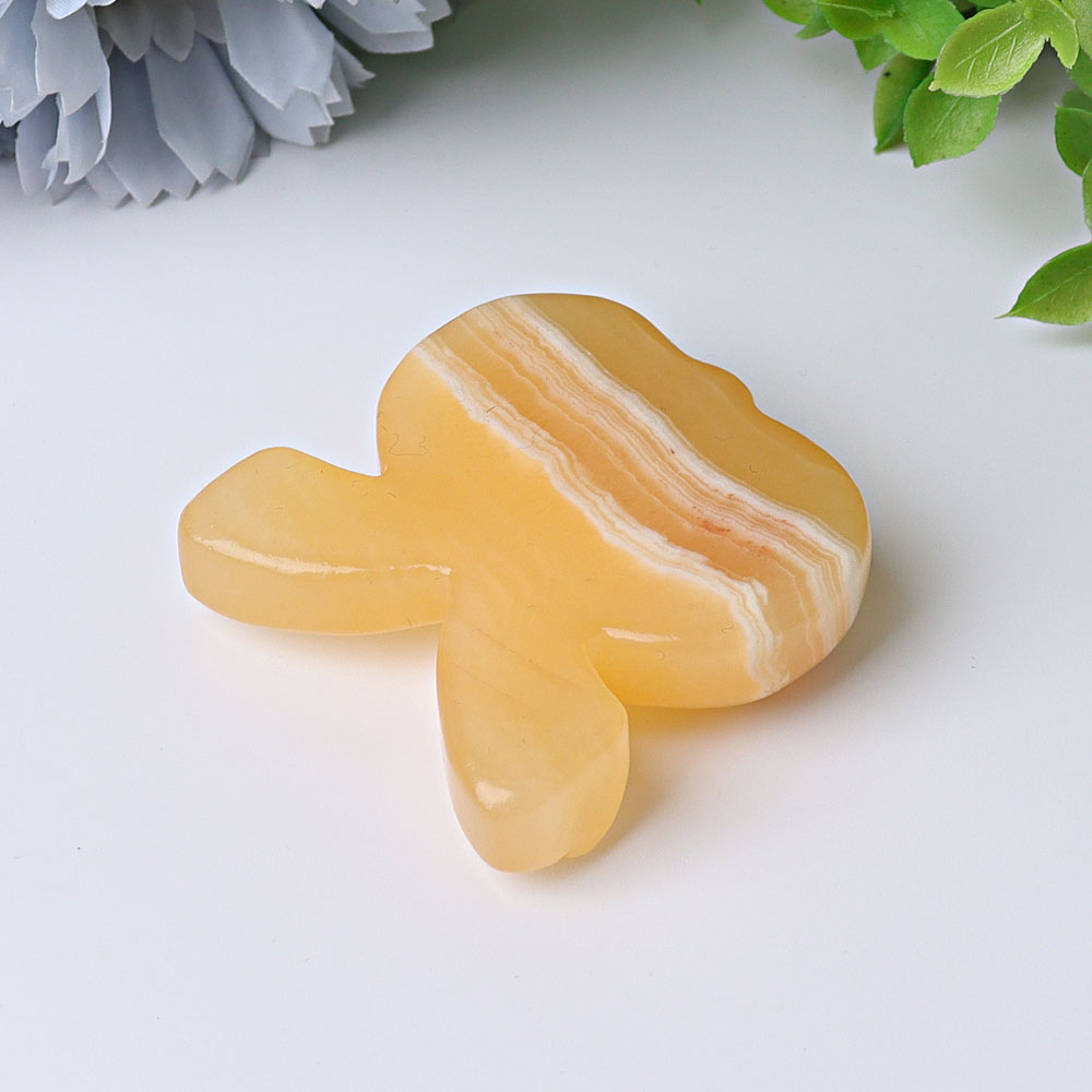 1.9 inch Orange Calcite Bow-Knot Crystal Figurine for Healing