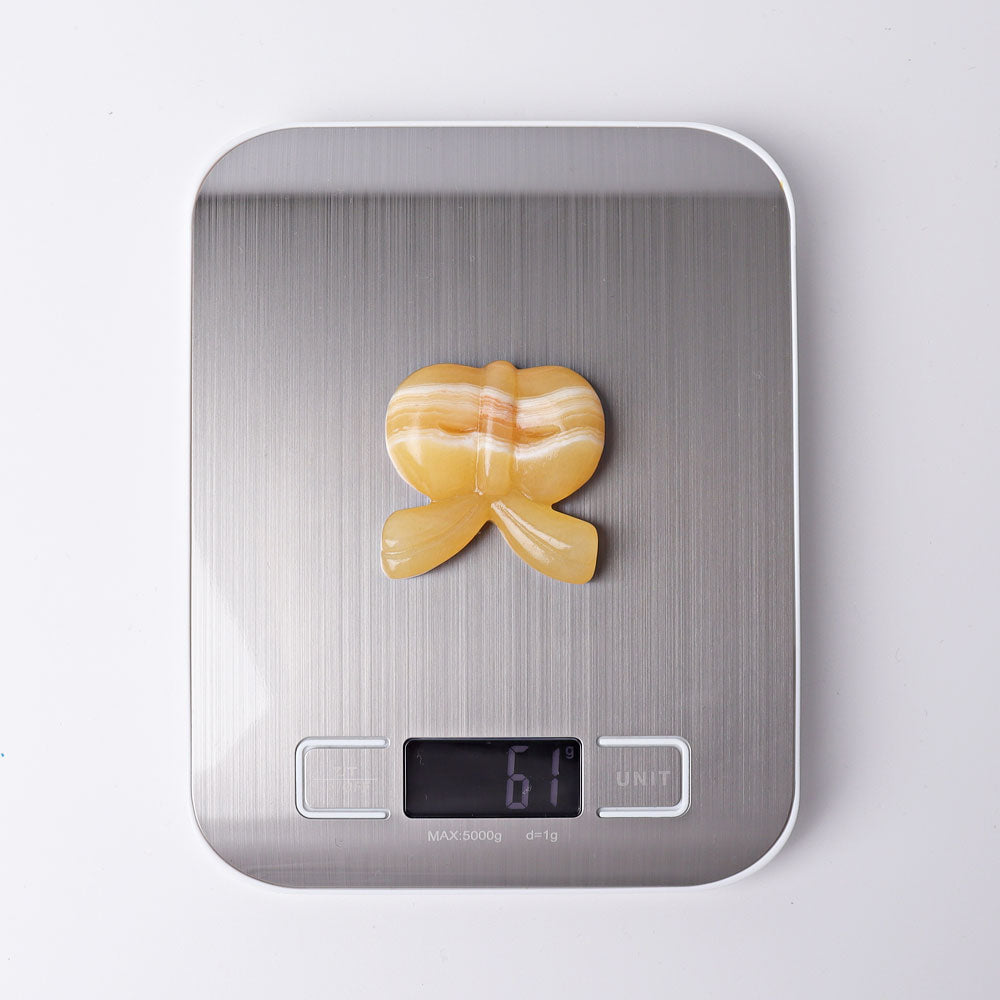 1.9 inch Orange Calcite Bow-Knot Crystal Figurine for Healing