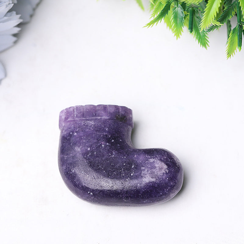 1.9 Inch Purple Mica Crystal Sock Carving
