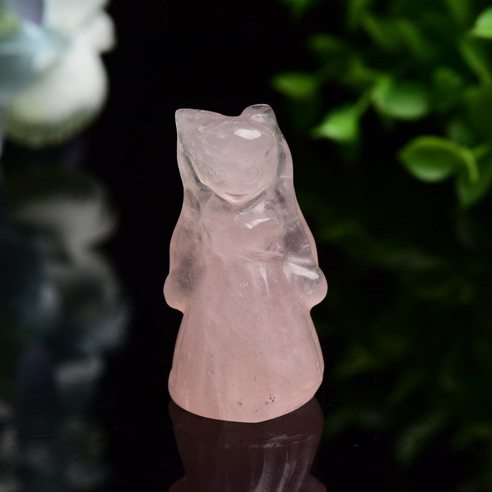 1.9 inch Rose Quartz and Pink Opalite Crystal Figurines