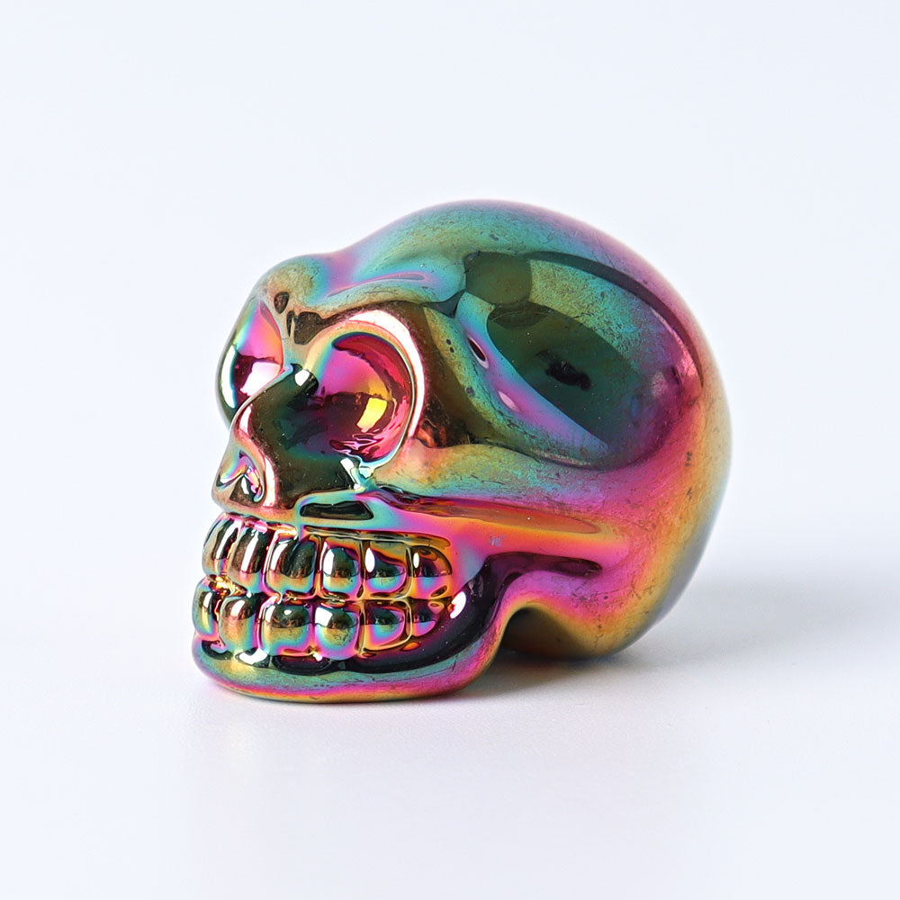 1-Inch Aura Angel Crystal Skull Carving for Meditation