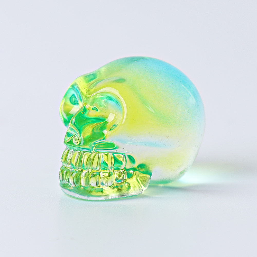 1-Inch Aura Angel Crystal Skull Carving for Meditation