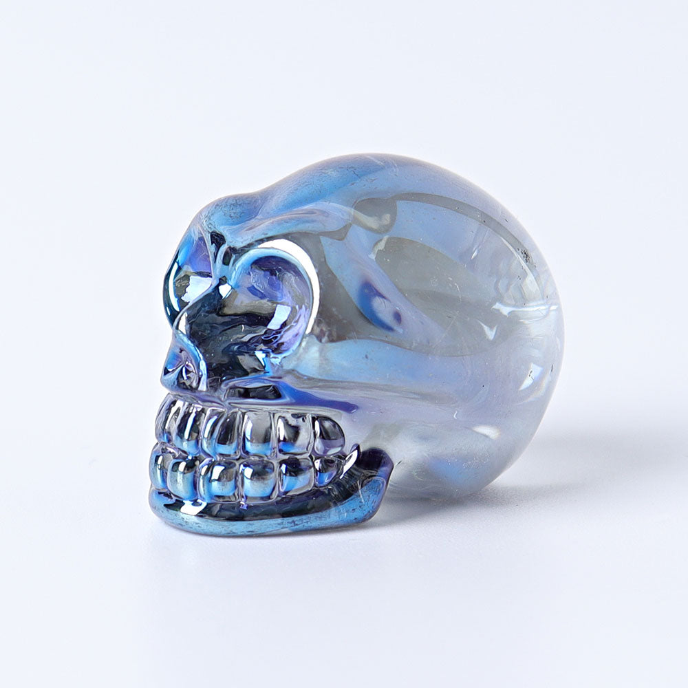 1-Inch Aura Angel Crystal Skull Carving for Meditation