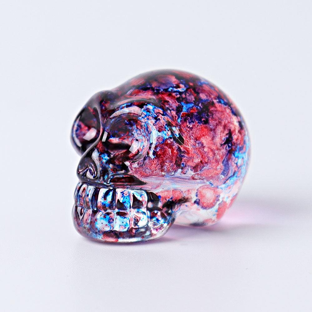 1-Inch Aura Angel Crystal Skull Carving for Meditation
