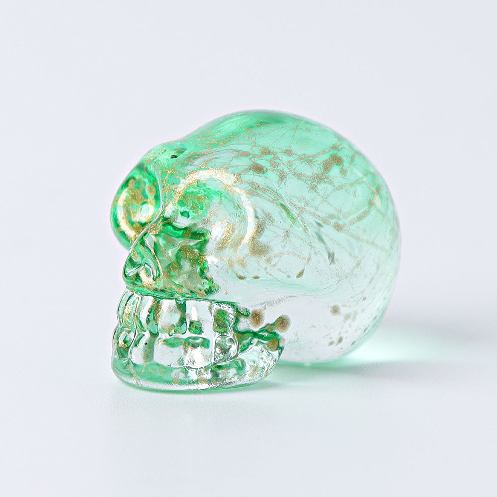 1-Inch Aura Angel Crystal Skull Carving for Meditation