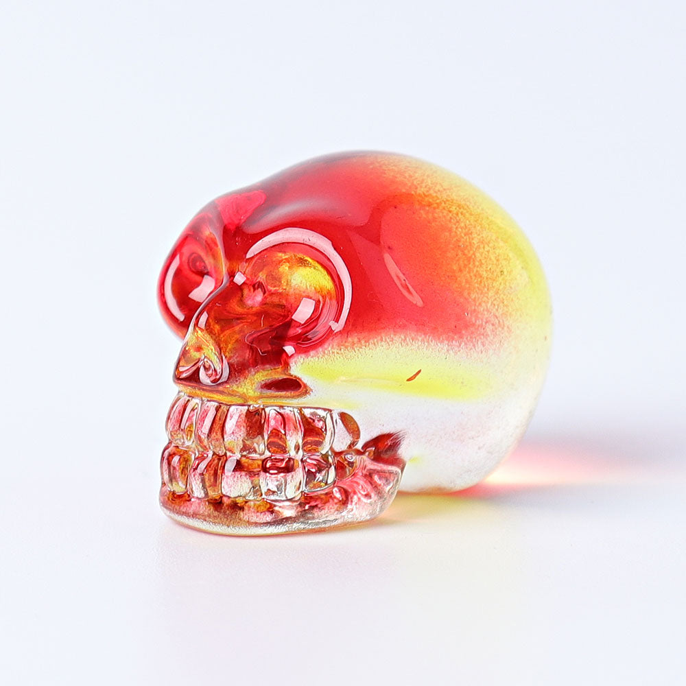 1-Inch Aura Angel Crystal Skull Carving for Meditation