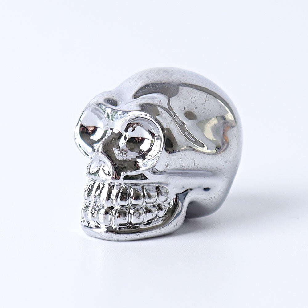 1-Inch Aura Angel Crystal Skull Carving for Meditation