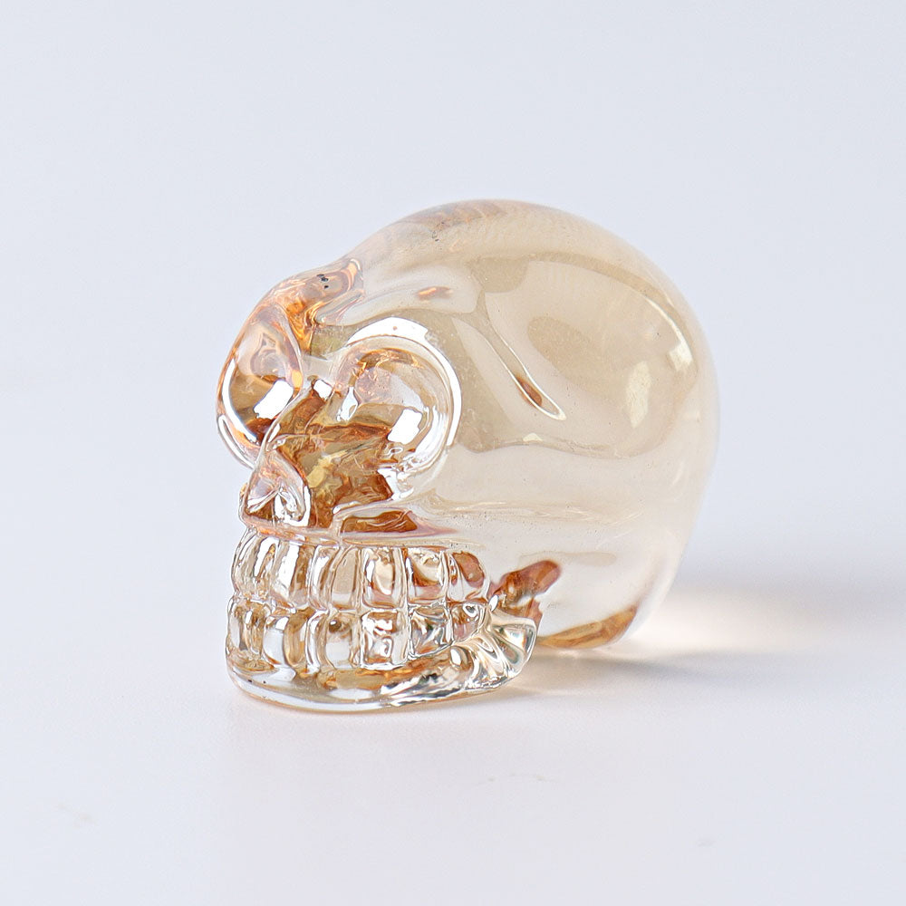 1-Inch Aura Angel Crystal Skull Carving for Meditation