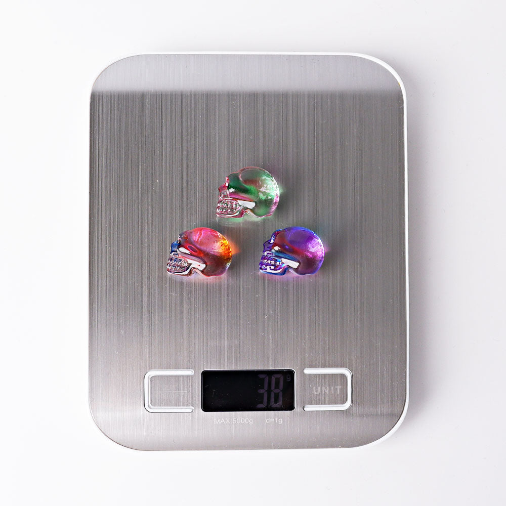 1-Inch Aura Angel Crystal Skull Carving for Meditation